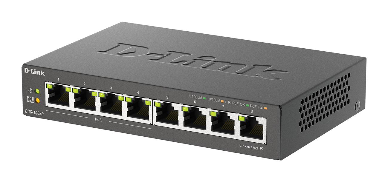 D-Link | 8-Port Gigabit PoE Switch (4xPoE) | DGS-1008P | Unmanaged | Desktop | Power supply type External - Image 7