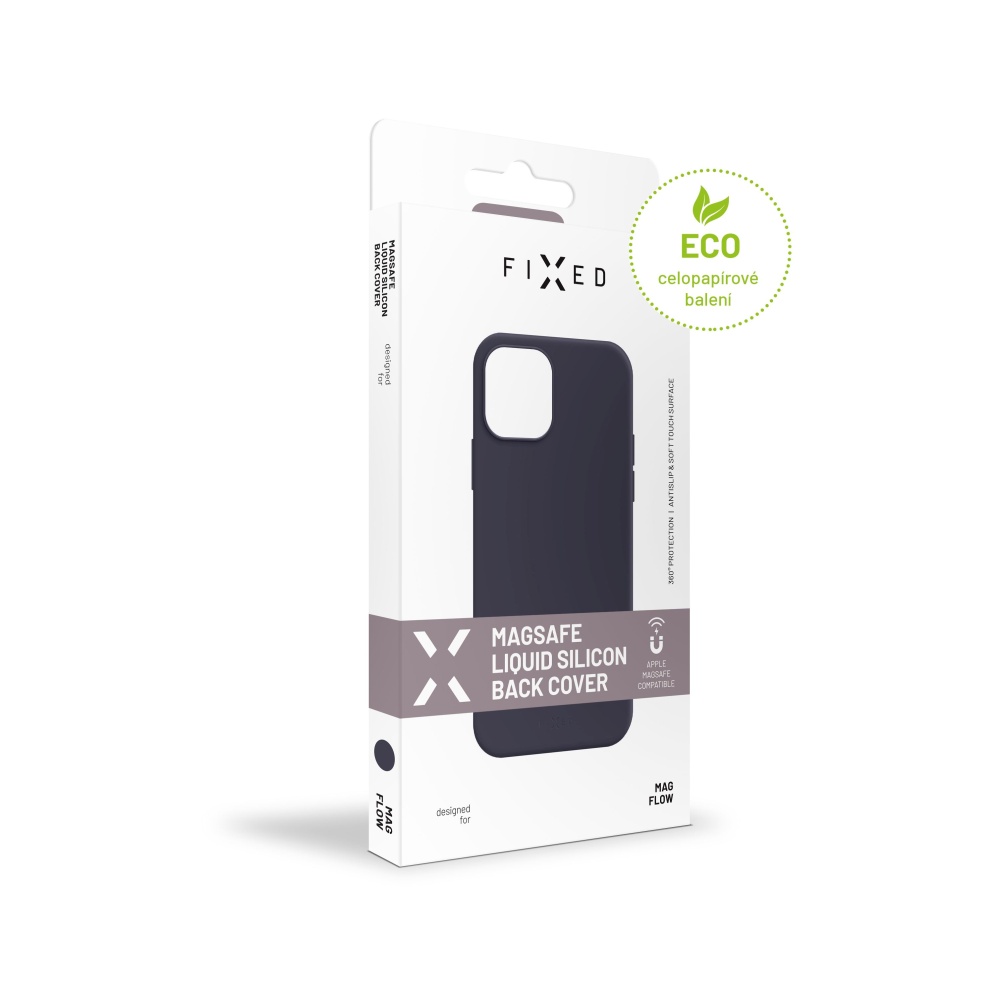 Fixed | MagFlow with MagSafe support | Back cover | Apple | iPhone 14 Plus | Liquid silicon | Blue - Image 6