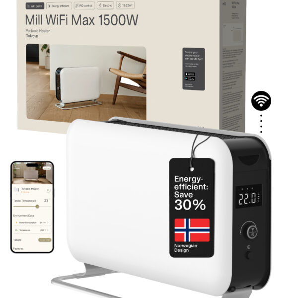 Mill | Portable Heater | CO1500MAXWIFI3 | Convection Heater | 1500 W | Suitable for rooms up to 14-18 m² | White | IPX4