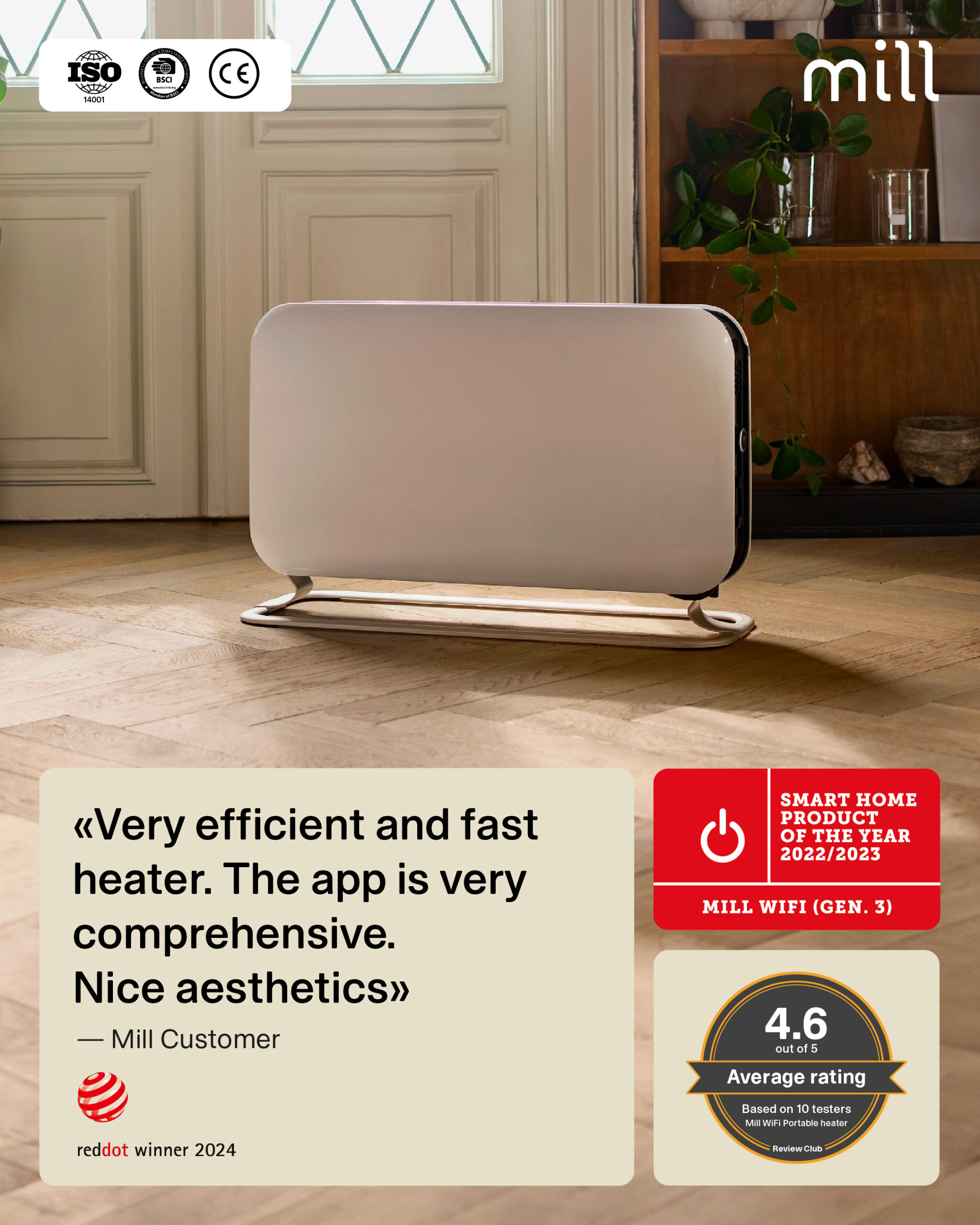 Mill | Portable Heater | CO1500MAXWIFI3 | Convection Heater | 1500 W | Suitable for rooms up to 14-18 m² | White | IPX4 - Image 11