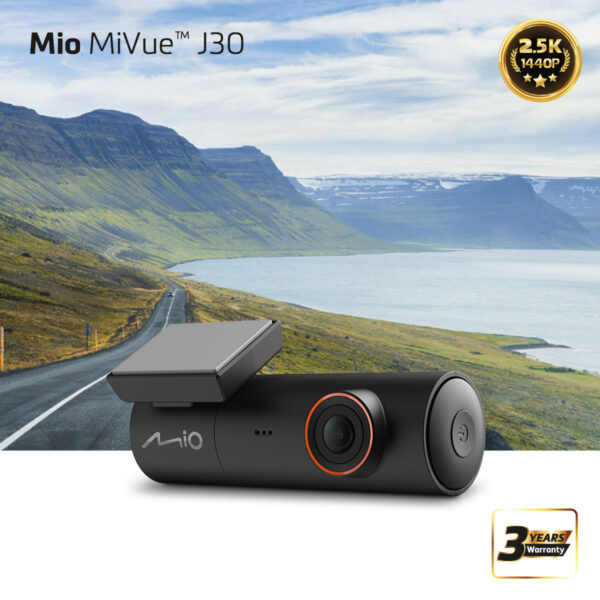 MIO MiVue J30 Dash Cam | Mio | Wi-Fi | 1440P recording; Superb picture quality 4M Sensor; Super Capacitor, Integrated Wi-Fi, 140° wide angle view, 3-Axis G-Sensor