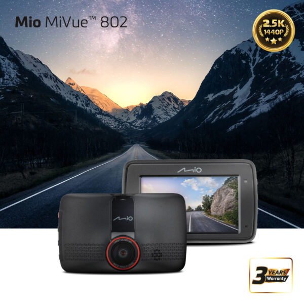 Mio | MiVue 802 | 2.5K 1440P | Wi-Fi | Dash cam | Audio recorder