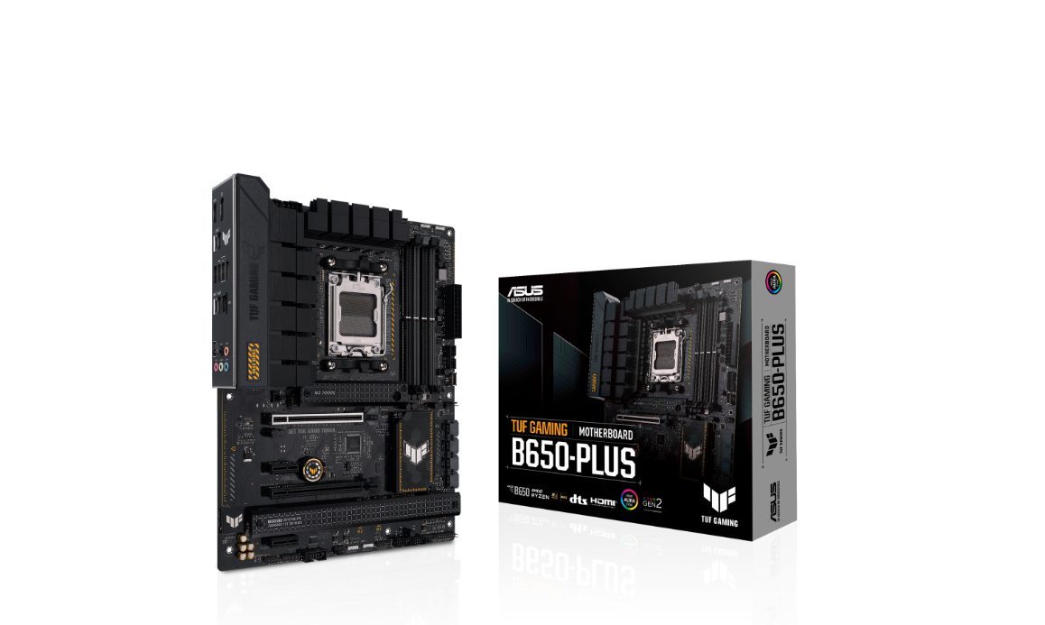 Asus | TUF Gaming B650-Plus - motherboard - ATX | Processor family AMD B650 | Processor socket 1 x Socket AM5 | 4 DIMM slots - DDR5, non-ECC, ECC, on-die ECC, unbuffered | Memory slots 4 | Supported hard disk drive interfaces SATA-600 (RAID), 3 x M.2 | Number of SATA connectors 4 - Image 2