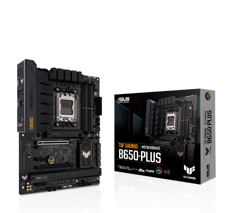 Asus | TUF Gaming B650-Plus - motherboard - ATX | Processor family AMD B650 | Processor socket 1 x Socket AM5 | 4 DIMM slots - DDR5, non-ECC, ECC, on-die ECC, unbuffered | Memory slots 4 | Supported hard disk drive interfaces SATA-600 (RAID), 3 x M.2 | Number of SATA connectors 4 - Image 2