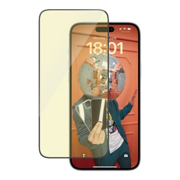 PanzerGlass | Screen protector | Apple | iPhone 15 Plus | Glass | Clear | Ultra-Wide Fit; Easy installation; Fingerprint resistant; Anti-blue light; Anti-reflective; Anti-yellowing | Eyecare