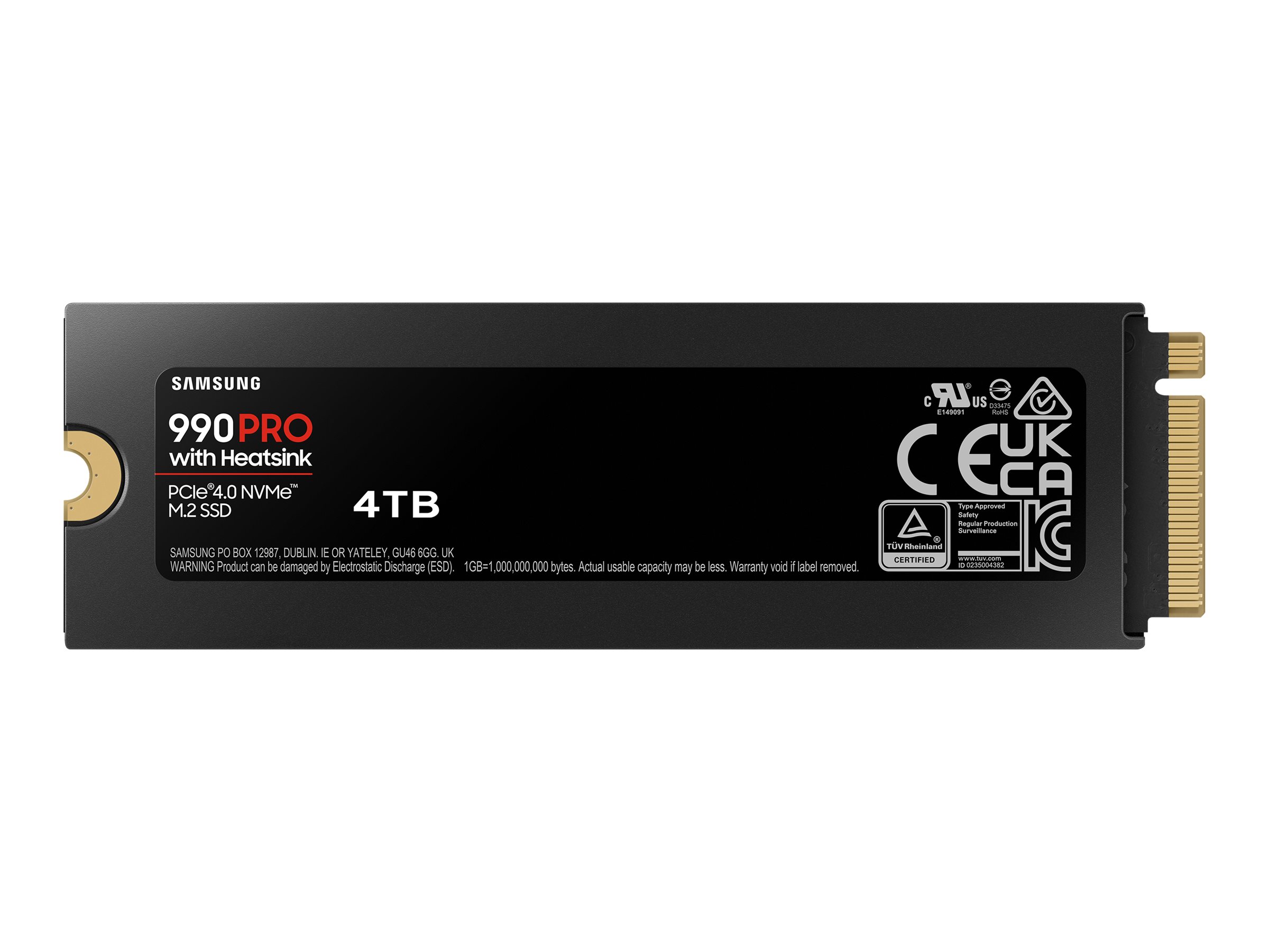 Samsung | 990 PRO with Heatsink | 4000 GB | SSD form factor M.2 2280 | Solid-state drive interface M.2 NVME | Read speed 7450 MB/s | Write speed 6900 MB/s