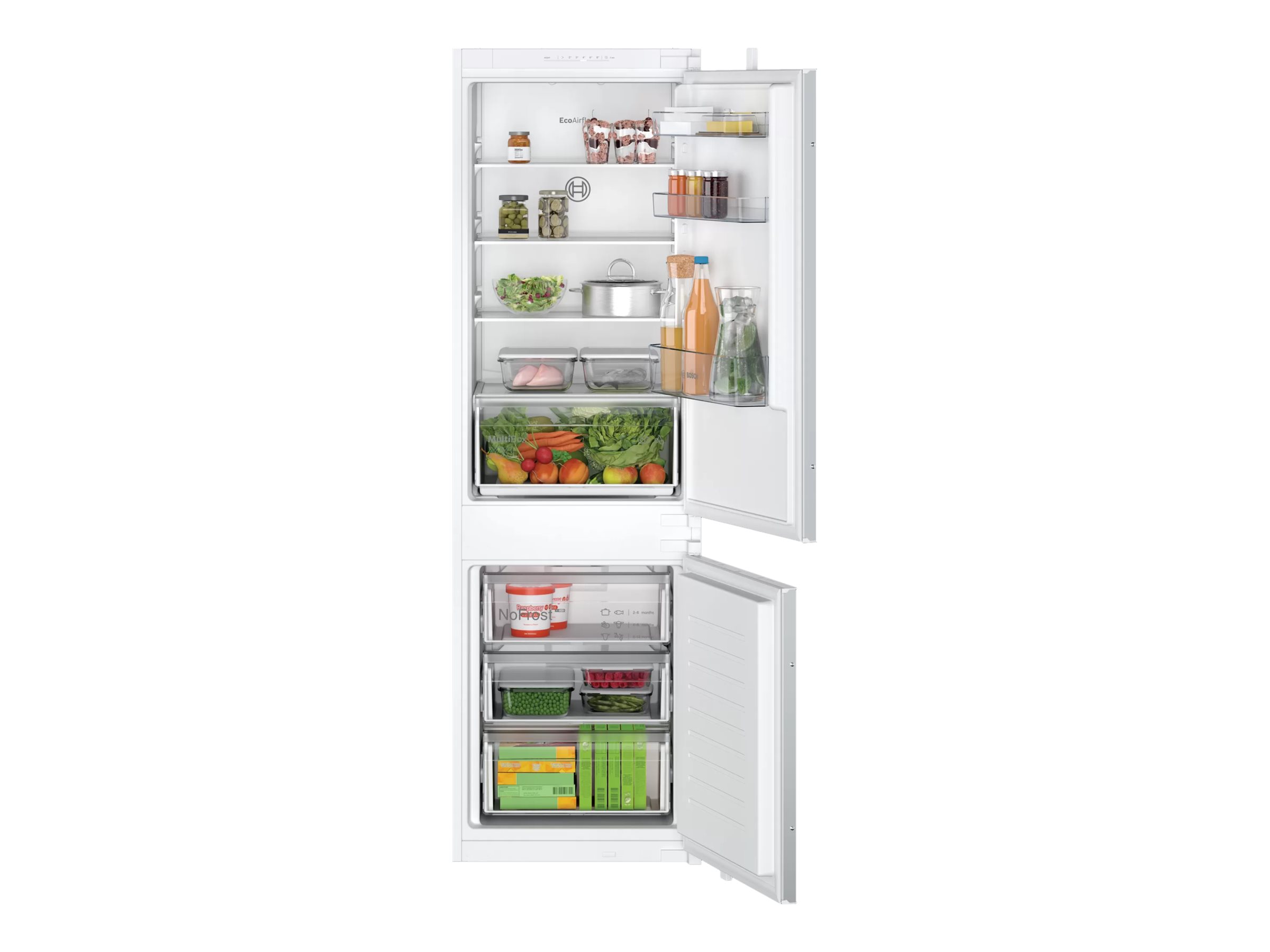 Bosch | Refrigerator | KIN86NSE0 | Energy efficiency class E | Built-in | Combi | Height 177.2 cm | No Frost system | Fridge net capacity 184 L | Freezer net capacity 76 L | 35 dB | White - Image 2