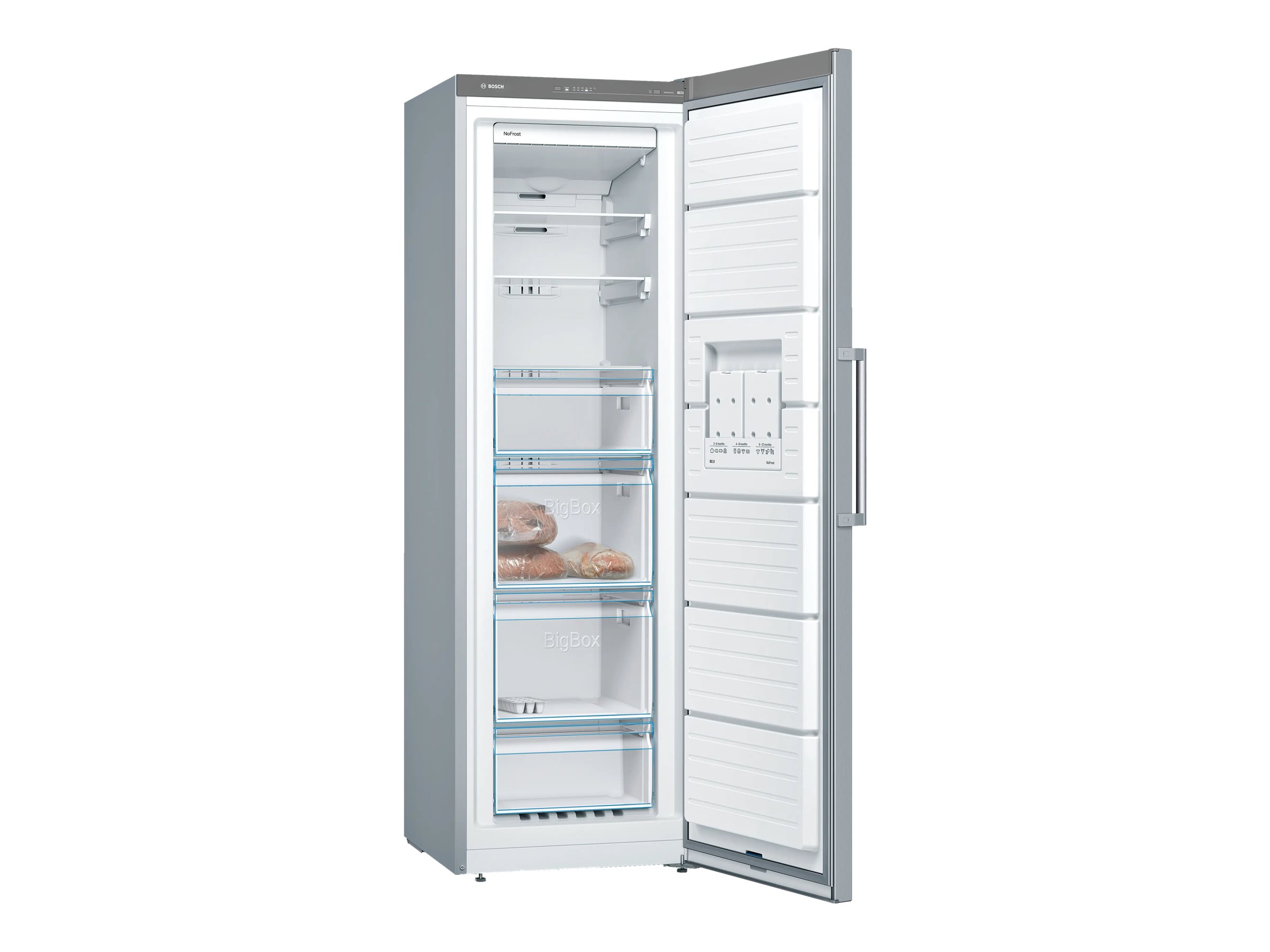 Bosch | Freezer | GSN36VLEP | Energy efficiency class E | Upright | Free standing | Height 186 cm | Total net capacity 242 L | No Frost system | Stainless Steel - Image 4