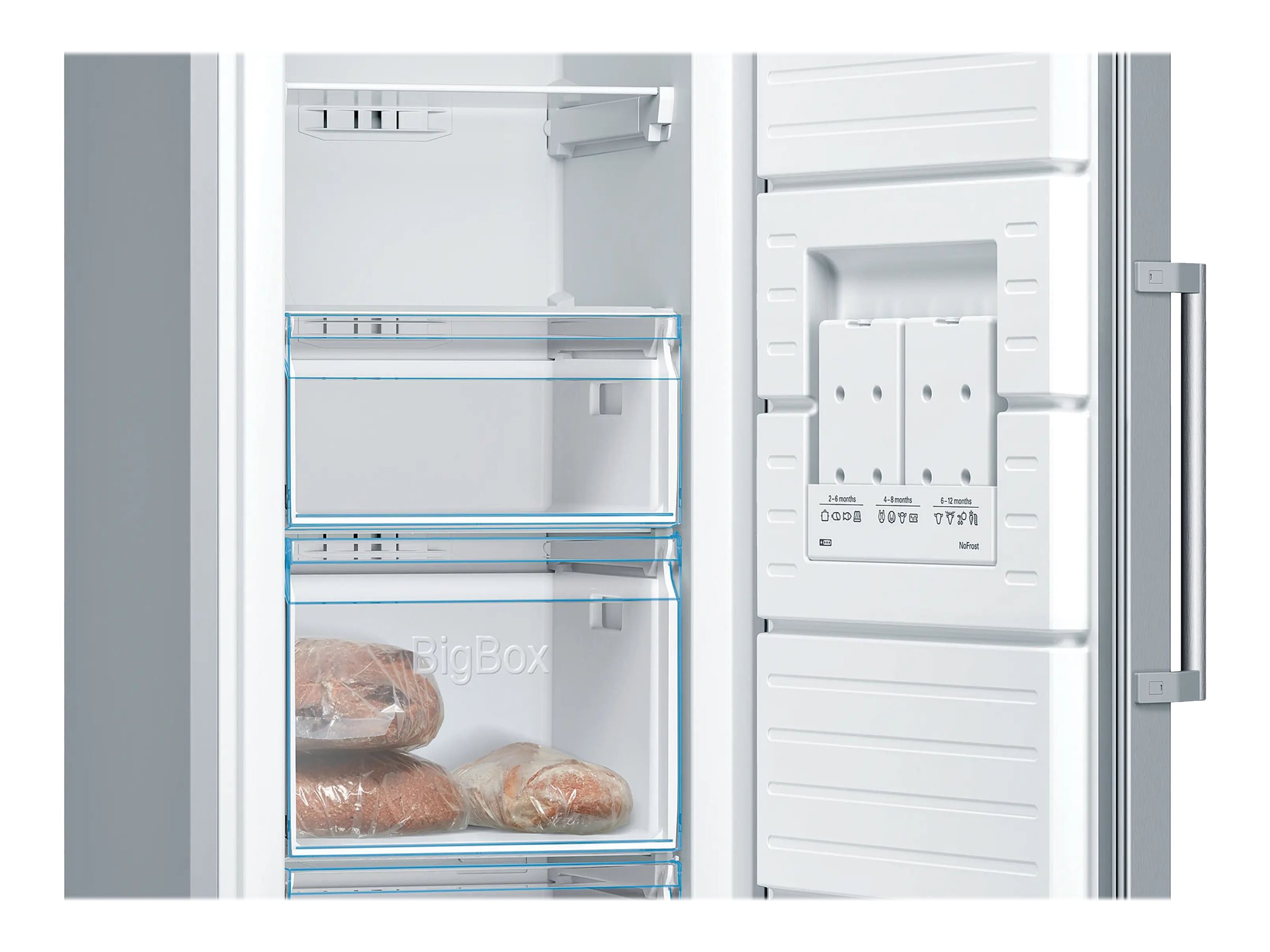 Bosch | Freezer | GSN36VLEP | Energy efficiency class E | Upright | Free standing | Height 186 cm | Total net capacity 242 L | No Frost system | Stainless Steel - Image 9