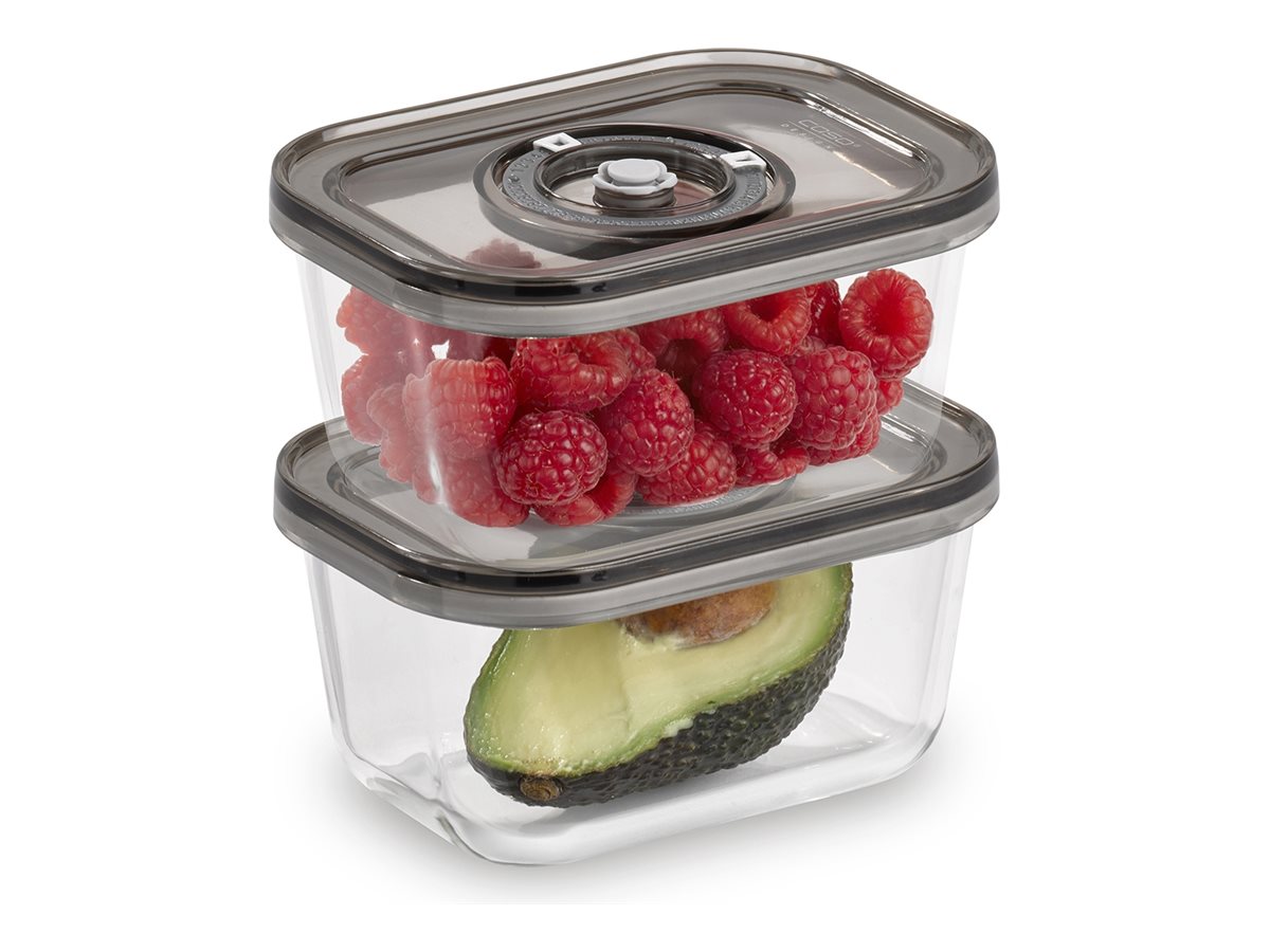 Caso | Glass Vacuum Containers with Plastic Lid (2 pcs) | VacuBoxx Eco-Duo S | Transparent - Image 2