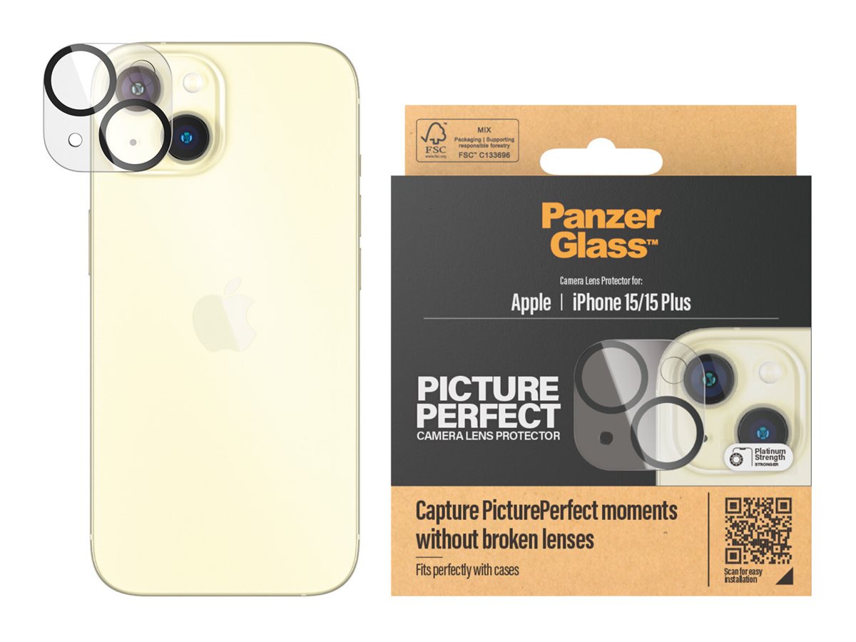 PanzerGlass PicturePerfect Camera Lens Protector iPhone 2023 6.1 | 6.7 | PanzerGlass | 1136 | Apple | Apple iPhone 15, 15 Plus | Glass | Black/Transparent | Lens protector - glass