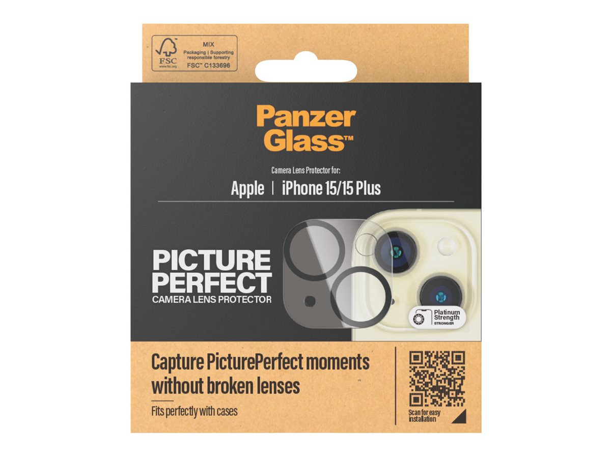 PanzerGlass PicturePerfect Camera Lens Protector iPhone 2023 6.1 | 6.7 | PanzerGlass | 1136 | Apple | Apple iPhone 15, 15 Plus | Glass | Black/Transparent | Lens protector - glass - Image 4