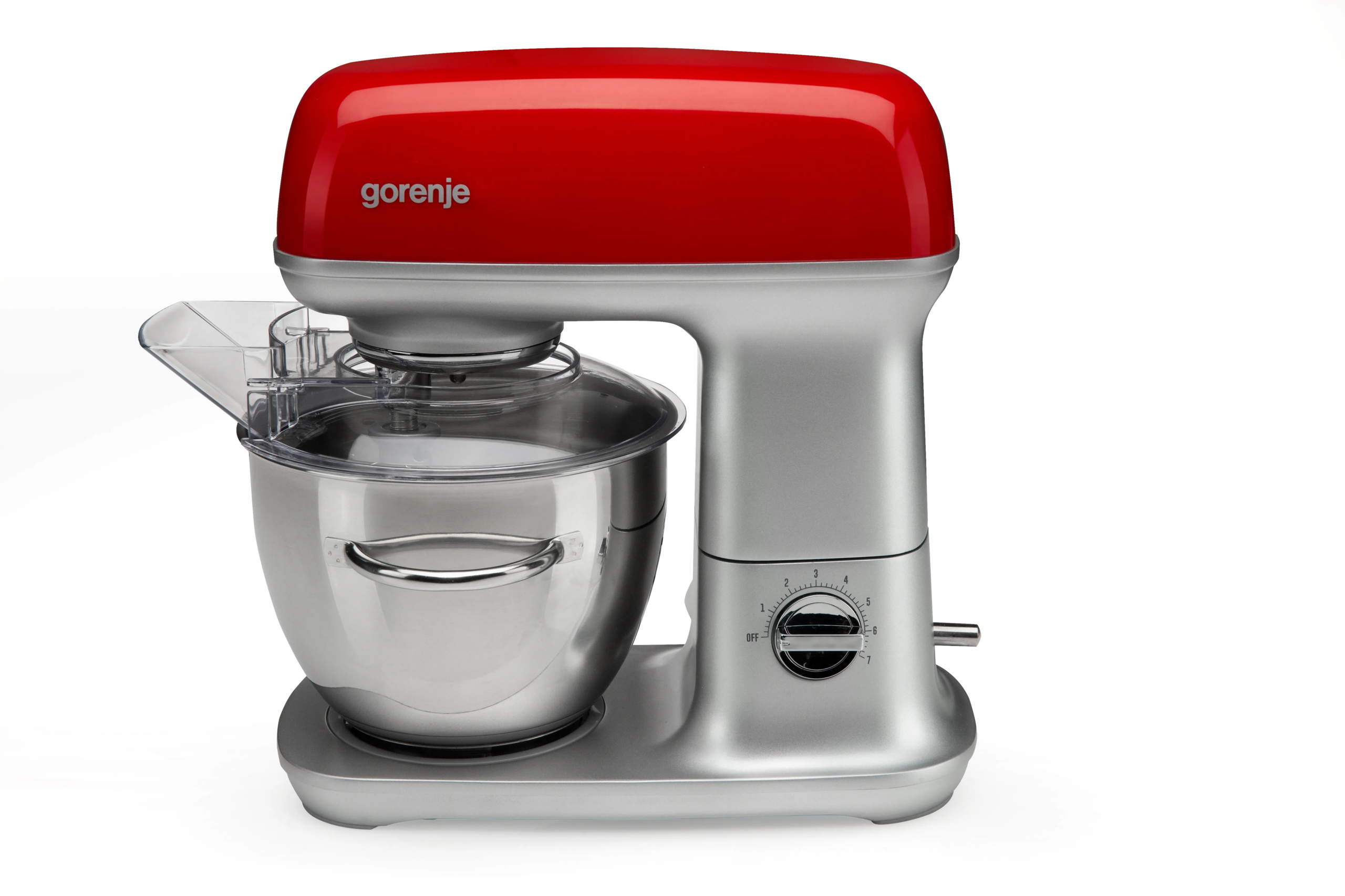 Gorenje | Kitchen machine | MMC1000RLR | 1000 W | Number of speeds 7 | Bowl capacity 4.5 L | Meat mincer | Stainless Steel/Red - Image 2