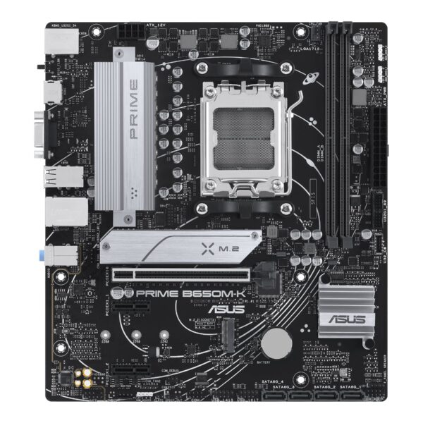 Asus | PRIME B650M-K | Processor family AMD | Processor socket AM5 | DDR5 | Supported hard disk drive interfaces SATA, M.2 | Number of SATA connectors 4