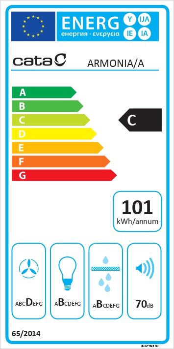 CATA | Hood | ARMONIA 60 X | Canopy | Energy efficiency class C | Width 60 cm | 645 m³/h | Mechanical control | LED | Stainless Steel - Image 4