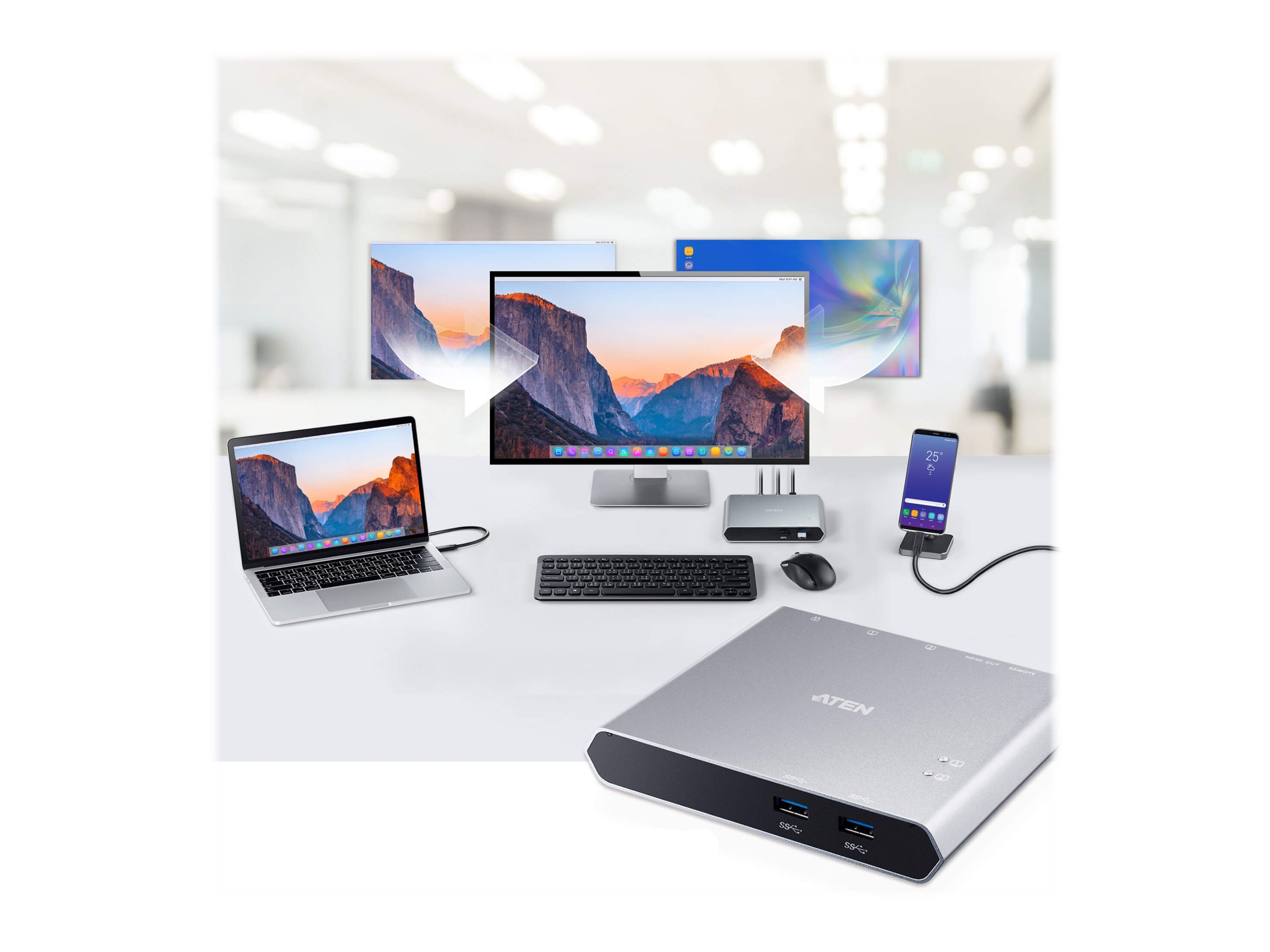 Aten | US3310-AT 2-Port USB-C Dock Switch with Power Pass-through - Image 5