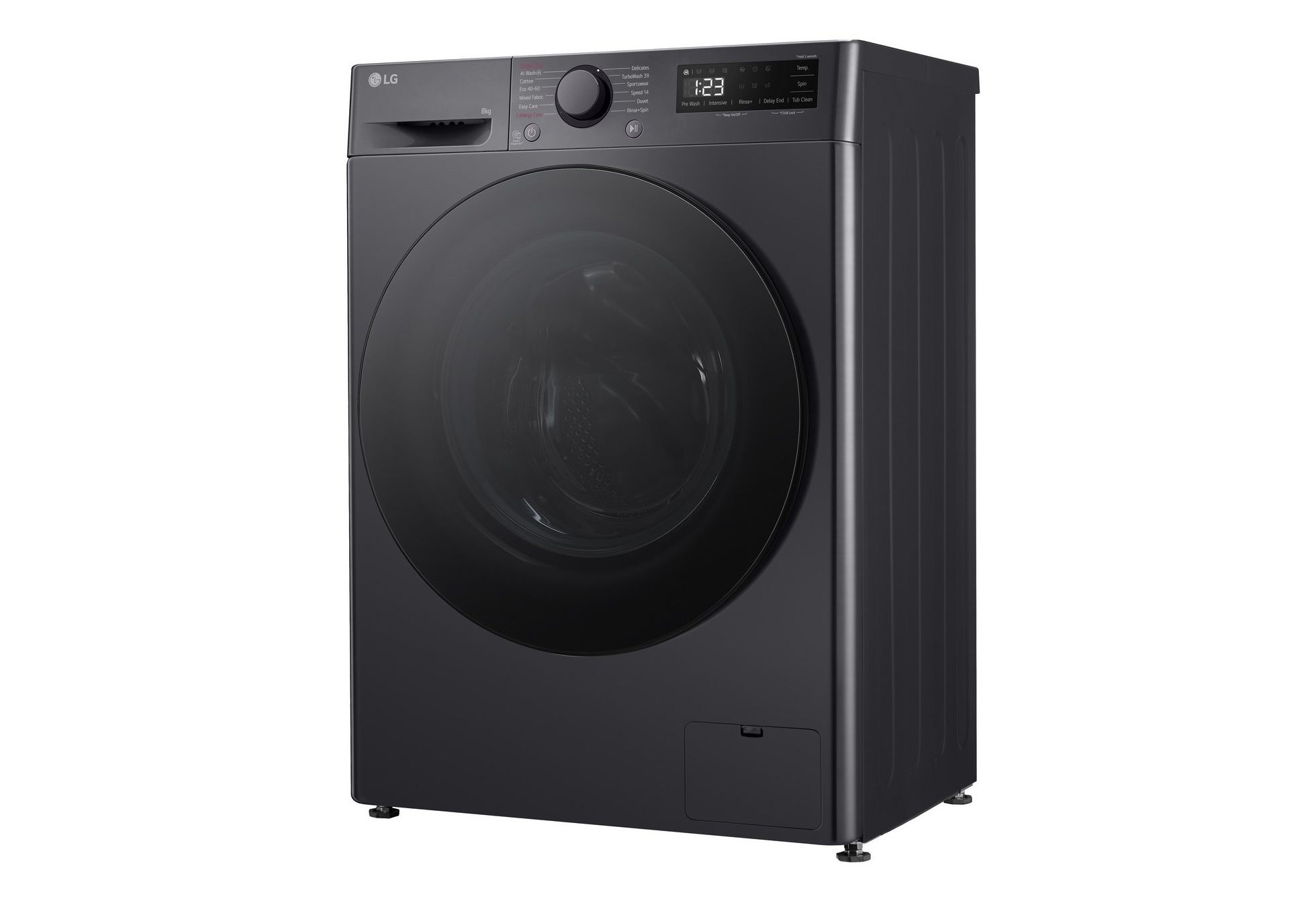 LG | Washing Machine | F2WR508S2M | Energy efficiency class A | Front loading | Washing capacity 8 kg | 1200 RPM | Depth 48 cm | Width 60 cm | LED | Middle Black - Image 3