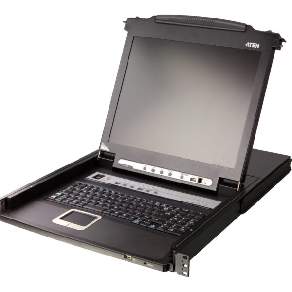 Aten | 8-Port PS/2-USB VGA 17" LCD KVM Switch with Daisy-Chain Port and USB Peripheral Support | CL5708M