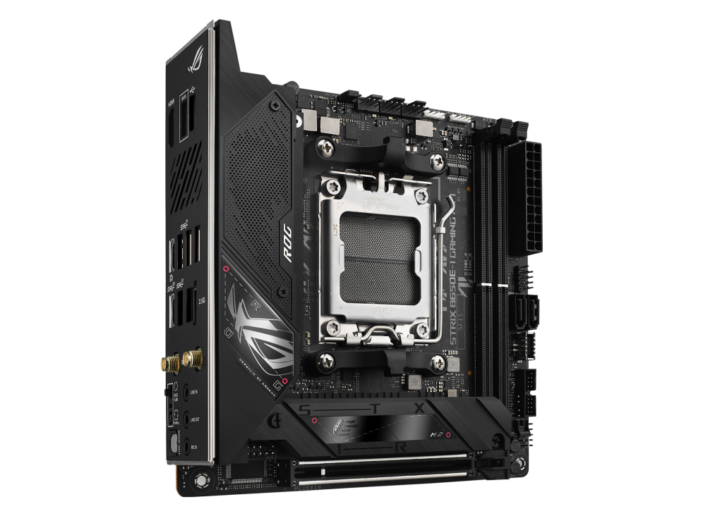 Asus | ROG STRIX B650E-I GAMING WIFI | Processor family AMD | Processor socket AM5 | DDR5 DIMM | Memory slots 2 | Supported hard disk drive interfaces SATA, M.2 | Number of SATA connectors 2 | Chipset AMD B650 | Mini-ITX - Image 3