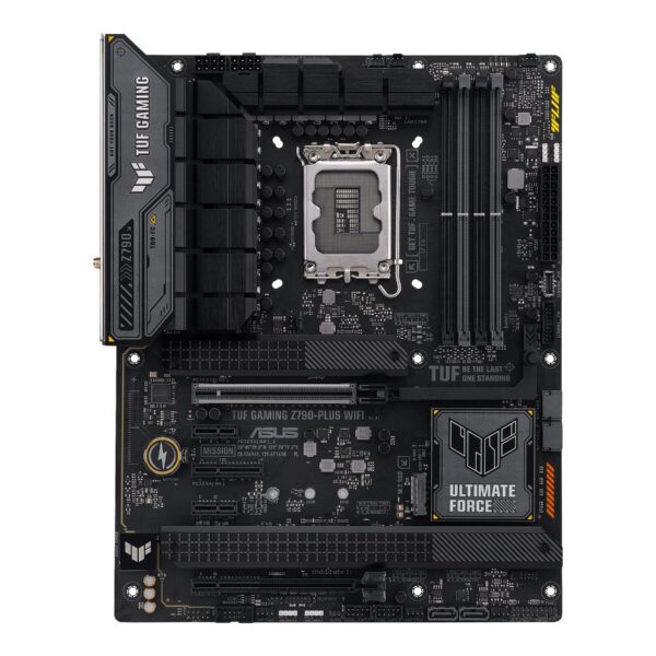 Asus | TUF GAMING Z790-PLUS WIFI | Processor family Intel | Processor socket LGA1700 | DDR5 | Supported hard disk drive interfaces SATA, M.2 | Number of SATA connectors 4