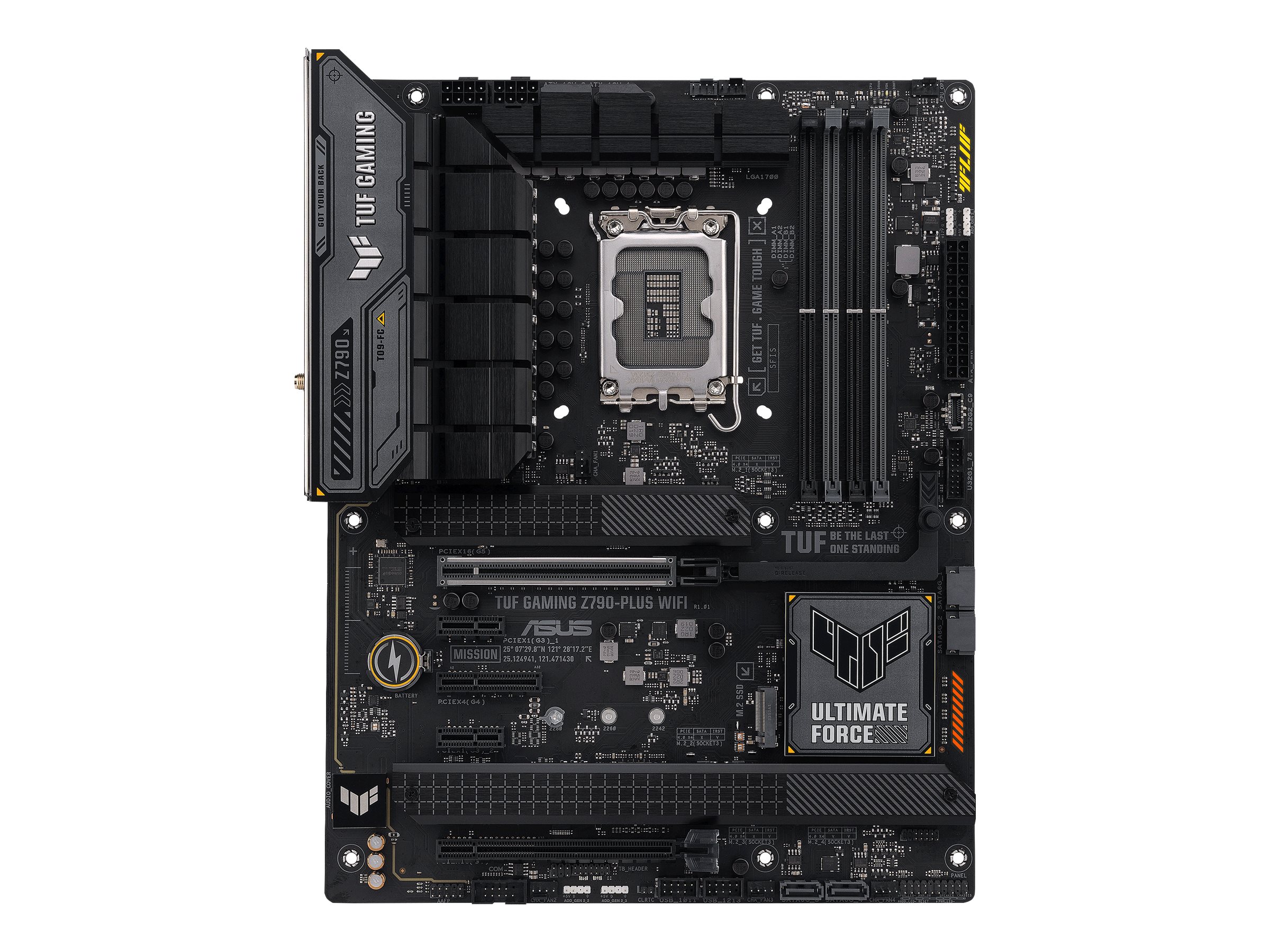 Asus | TUF GAMING Z790-PLUS WIFI | Processor family Intel | Processor socket LGA1700 | DDR5 | Supported hard disk drive interfaces SATA, M.2 | Number of SATA connectors 4