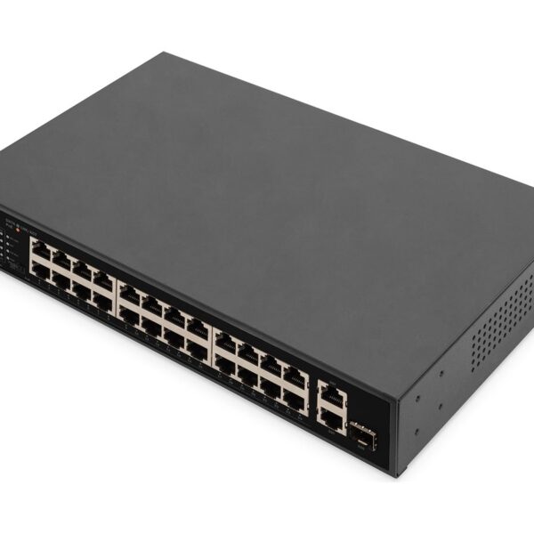 Digitus | 24 Port Fast Ethernet PoE Switch | DN-95356 | Unmanaged | Rackmountable | 10/100 Mbps (RJ-45) ports quantity 24
