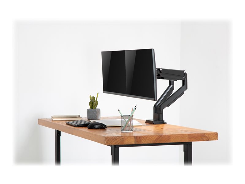 Digitus | Desk Mount | Universal Dual Monitor Mount with Gas Spring and Clamp Mount | Swivel, height adjustment, rotate | Black - Image 9