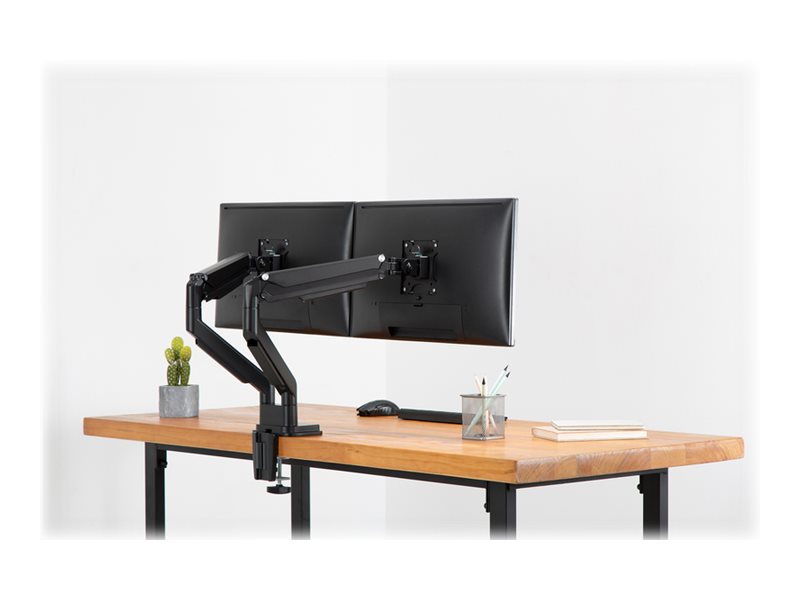 Digitus | Desk Mount | Universal Dual Monitor Mount with Gas Spring and Clamp Mount | Swivel, height adjustment, rotate | Black - Image 11
