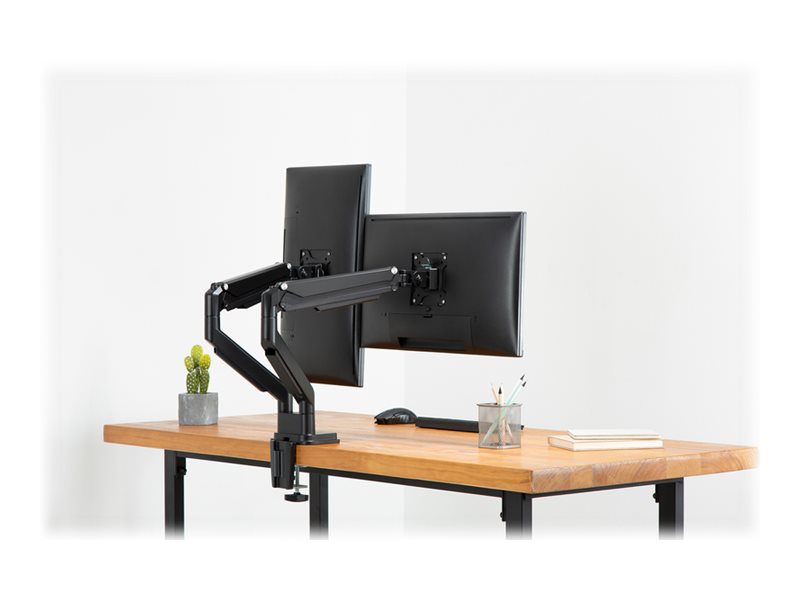 Digitus | Desk Mount | Universal Dual Monitor Mount with Gas Spring and Clamp Mount | Swivel, height adjustment, rotate | Black - Image 12