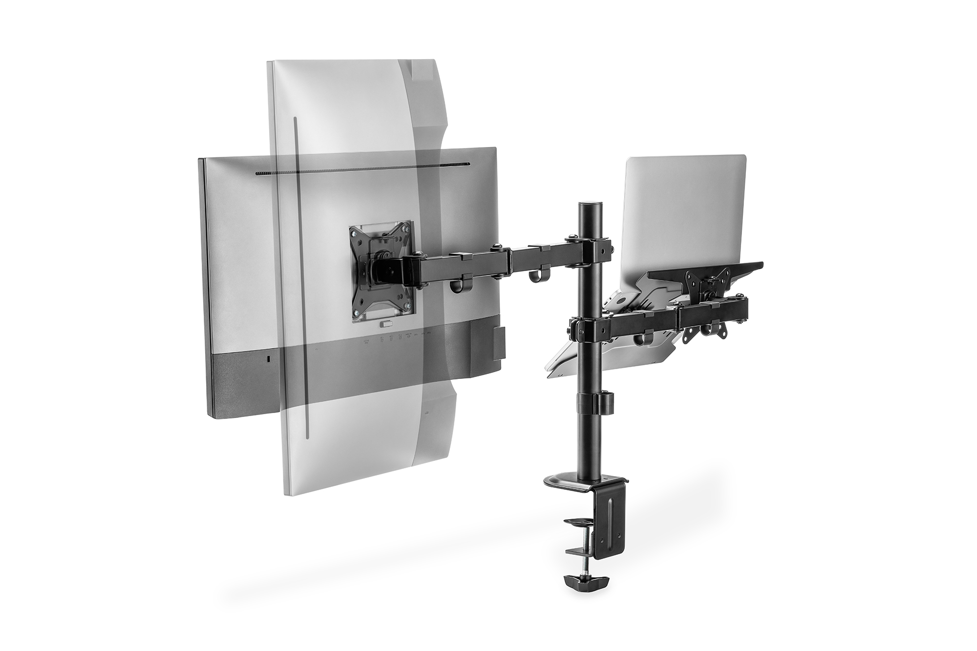 Digitus | Desk Mount | DA-90436 | Tilt, swivel, height adjustment, rotate | Maximum weight (capacity) 9 kg | Black - Image 4