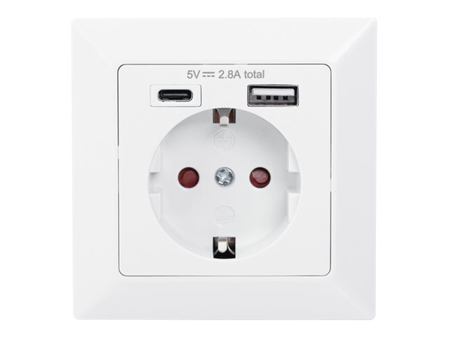 Digitus | Safety Plug for Flush Mounting with 1 x USB Type-C, 1 x USB A - Image 2