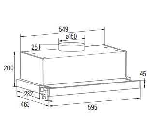 CATA | TFB-5160 BK | Telescopic | Energy efficiency class C | Width 59.5 cm | 300 m³/h | Mechanical control | LED | Black - Image 3