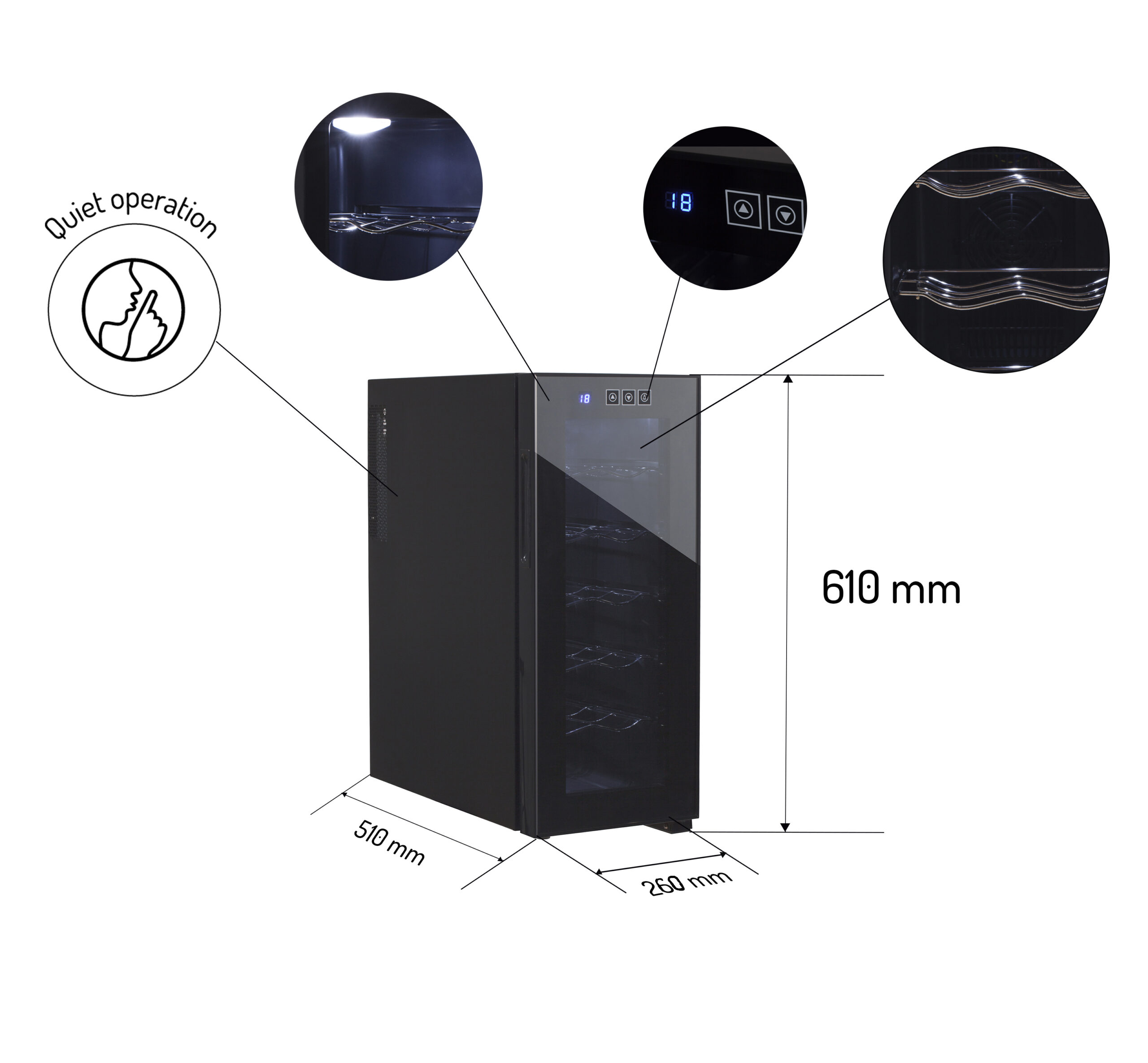 Adler | Beverage Pantry | AD 8083 | Energy efficiency class G | Free standing | Bottles capacity 12 | Black - Image 8