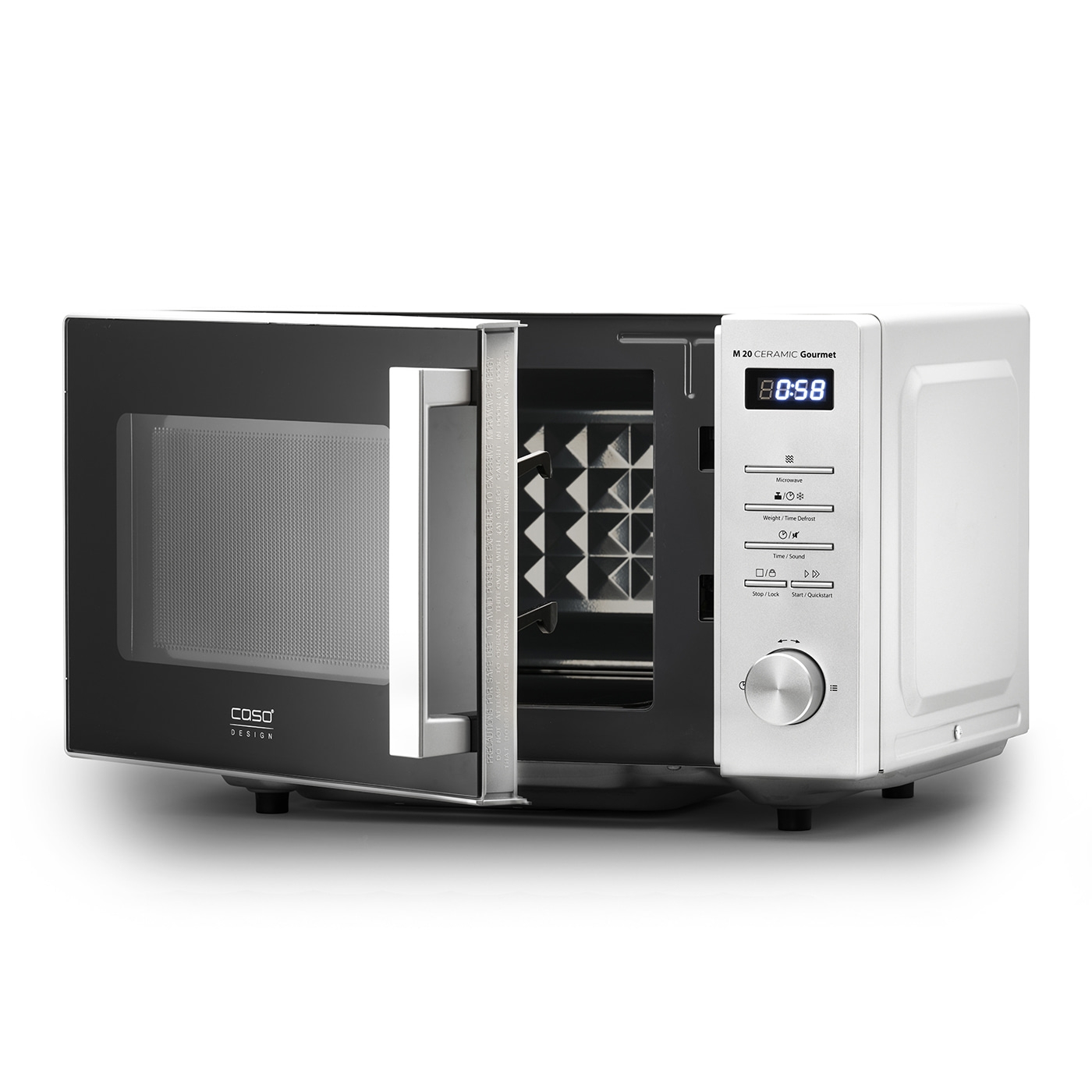 Caso | Ceramic Gourmet Microwave Oven | M 20 | Free standing | 700 W | Silver - Image 3