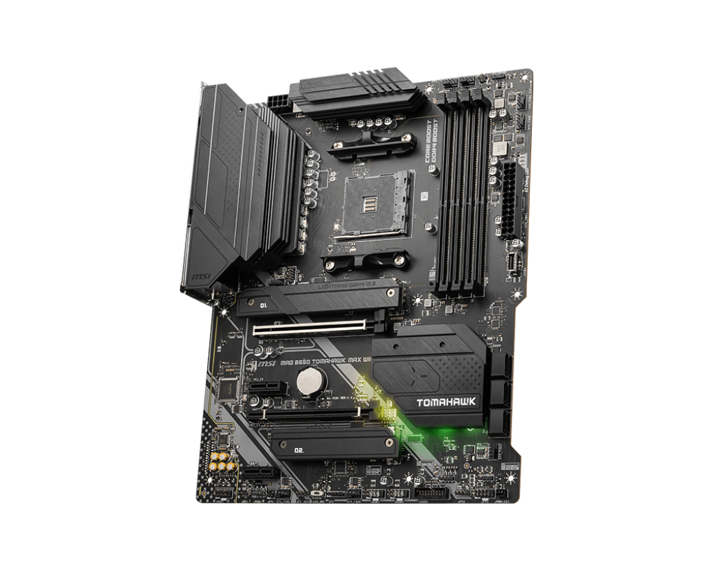 MSI | MAG B550 TOMAHAWK MAX WIFI | Processor family AMD | Processor socket AM4 | DDR4 DIMM | Memory slots 4 | Supported hard disk drive interfaces SATA, M.2 | Number of SATA connectors 6 | Chipset AMD B550 | ATX - Image 4