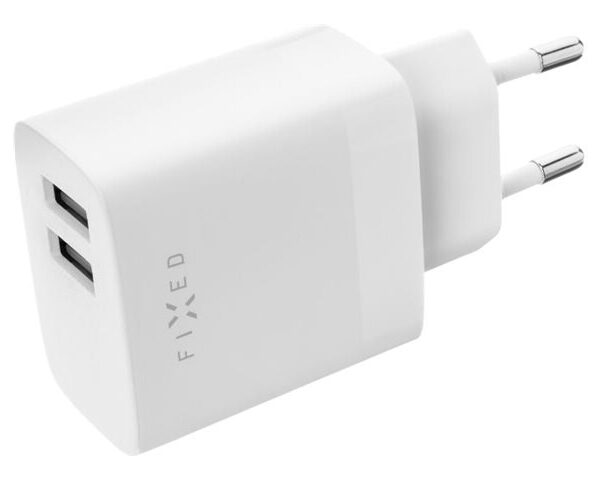 FIXED Dual USB Travel Charger 17W, White | Fixed