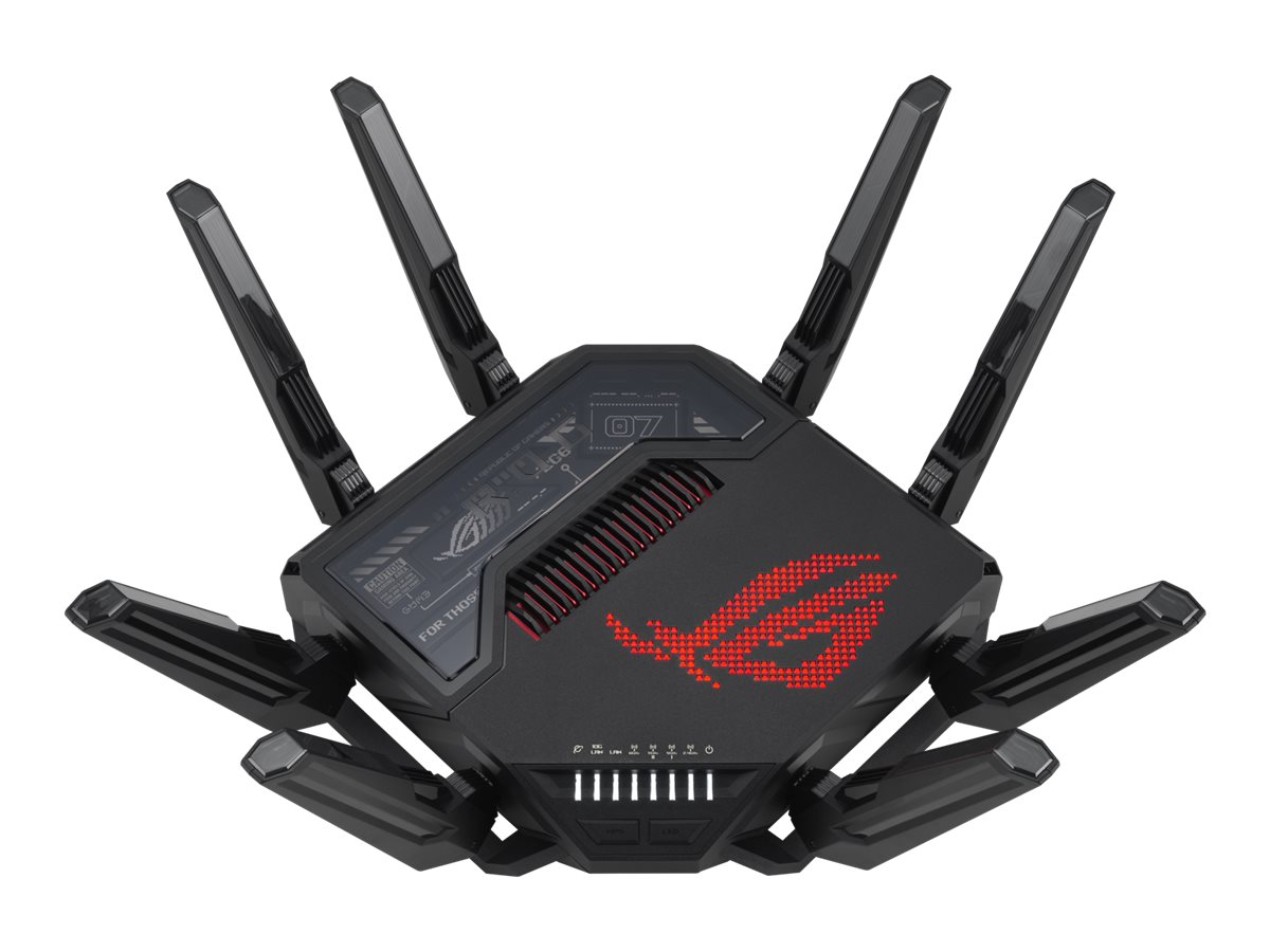 Asus | Quad-band Gaming Router (EU+UK) | ROG Rapture GT-BE98 | 802.11ax | 10/100/1000 Mbit/s | Ethernet LAN (RJ-45) ports 1 | Mesh Support Yes | MU-MiMO Yes | 5G | Antenna type External | 1 x USB 3.2 Gen1, 1 x USB 2.0