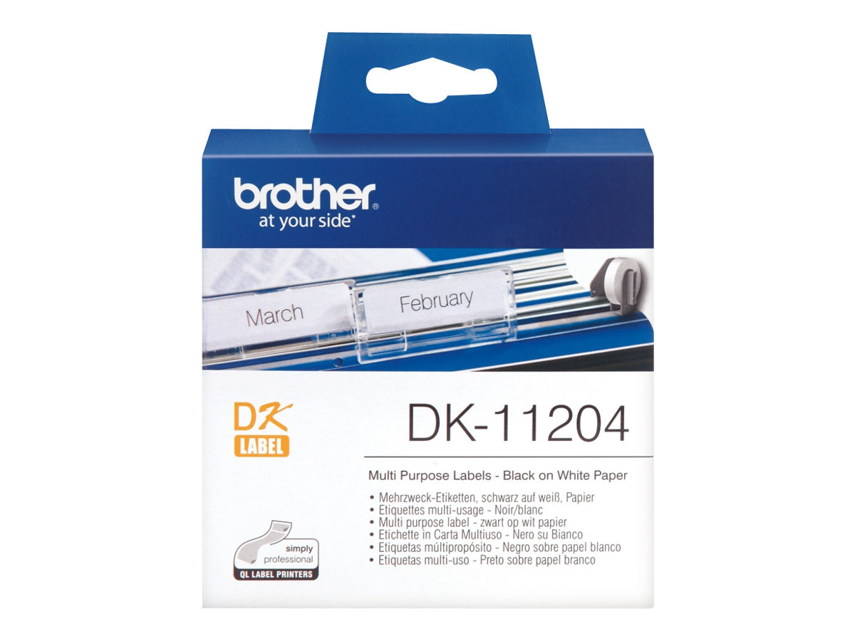 Brother | DK-11204 Multi Purpose Labels | White | DK | 17mm x 54mm - Image 2