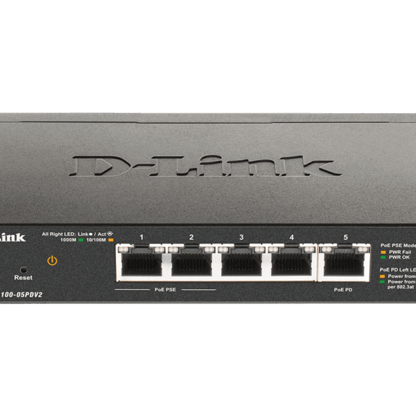 D-Link | 5-Port Gigabit PoE Smart Managed Switch and PoE Extender | DGS-1100-05PDV2 | Web managed | Desktop | Power supply type External