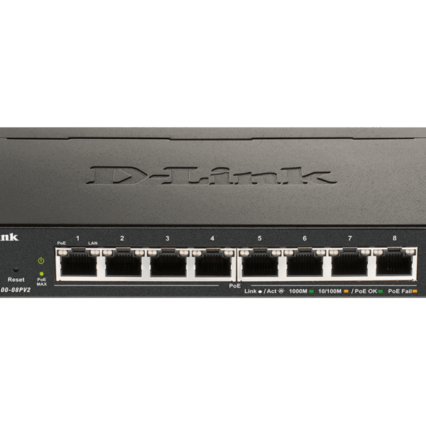 D-Link | 8-Port Gigabit PoE Smart Managed Switch | DGS-1100-08PV2 | Web managed | Desktop | Power supply type External
