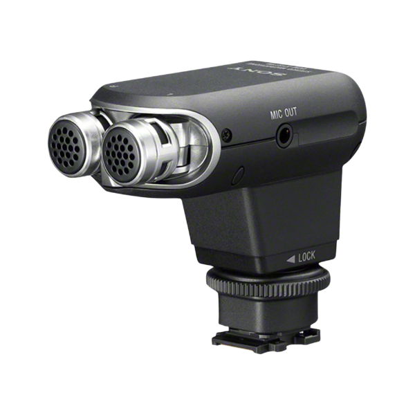 Sony | Stereo Microphone | ECM-XYST1M | Record high quality audio with this Sony ECM-XYST1M stereo microphone compatible with Handycam camcorders, Cyber-shot cameras and Alpha cameras outfitted with a multi interface shoe; With a wide frequency band, you can fine-tune your audio capture according to the setting; The supplied windscreen cuts down on wind noise pickup for crisp, clear, unadulterated audio