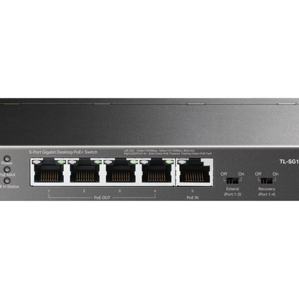 TP-LINK | 5-Port Gigabit Desktop Switch with 4-Port PoE | TL-SG1005P-PD | Unmanaged | Desktop/Wall mountable