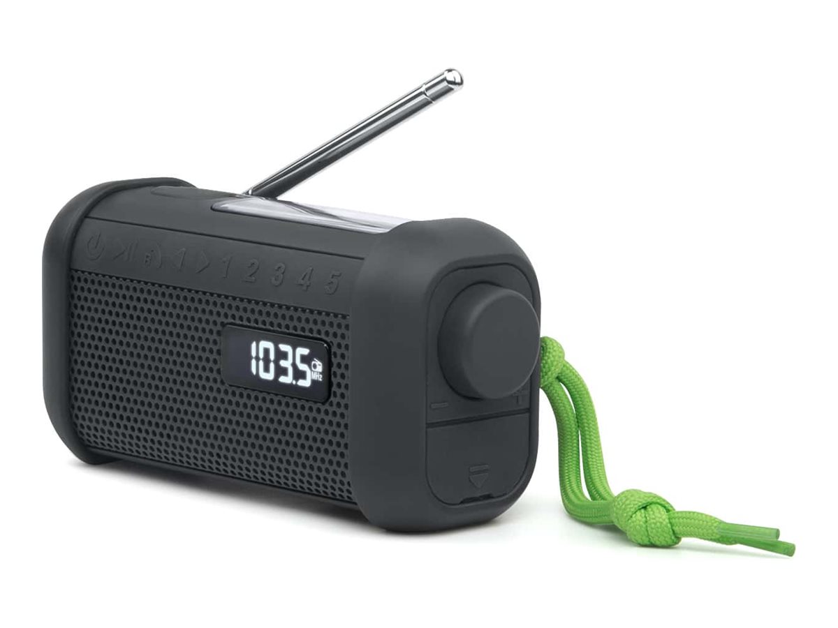 Muse | Portable Solar Radio with Crank and Flashlight | MH-08 MB | AUX in | Bluetooth | FM radio - Image 2