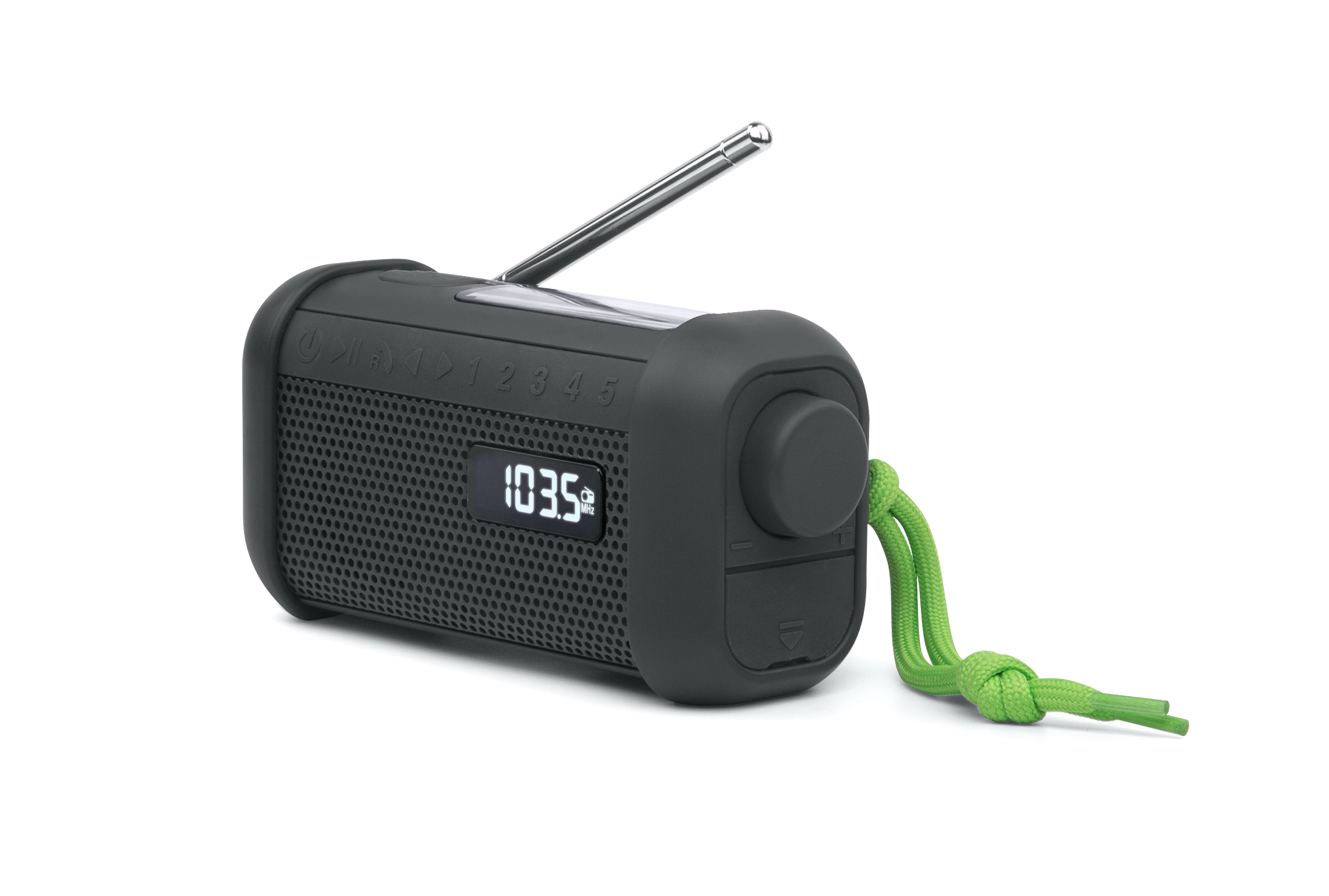 Muse | Portable Solar Radio with Crank and Flashlight | MH-08 MB | AUX in | Bluetooth | FM radio - Image 5