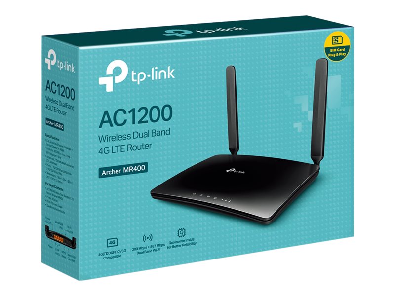 MR400 AC1200 Wireless Dual Band 4G LTE Router | Archer MR400 | 802.11ac | 10/100 Mbit/s | Ethernet LAN (RJ-45) ports 3 | Mesh Support No | MU-MiMO No | 4G - Image 4