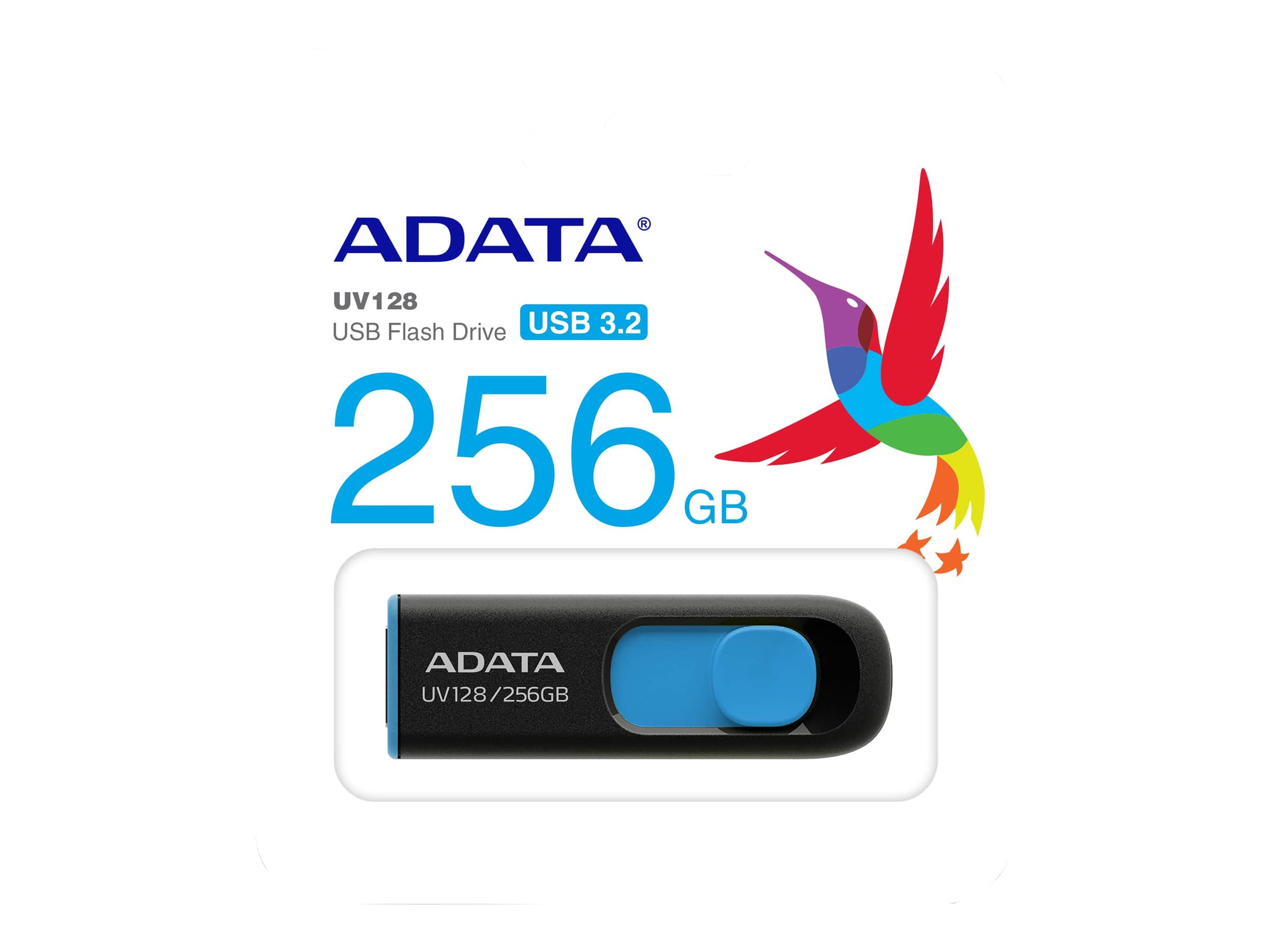 ADATA | USB Flash Drive | UV128 | 256 GB | USB 3.2 Gen1 | Black/Blue - Image 4