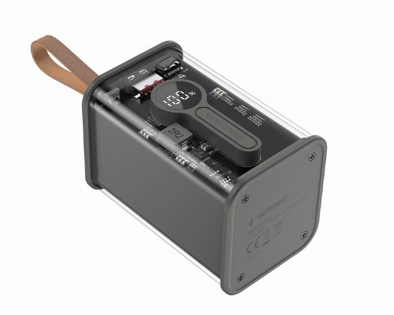 Gembird | Transparent QC3.0 Quick Charging Power Bank | PB18-TQC3-01 | 18000 mAh | Black