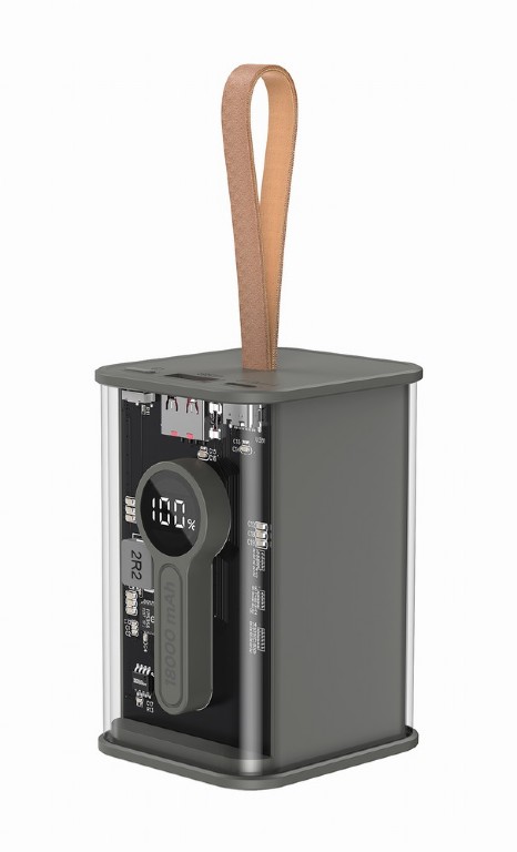 Gembird | Transparent QC3.0 Quick Charging Power Bank | PB18-TQC3-01 | 18000 mAh | Black - Image 5