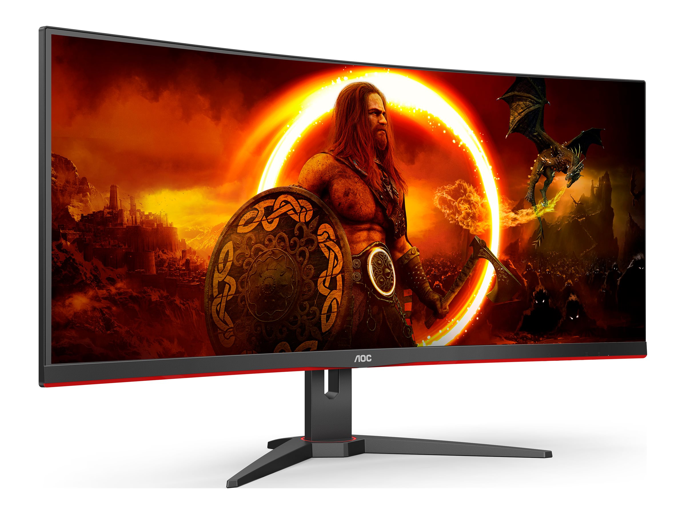 AOC | Monitor | CU34G2XE/BK | 34 " | VA | 21:9 | 144 Hz | 1 ms | 3440 x 1440 pixels | 300 cd/m² | HDMI ports quantity 1 - Image 4