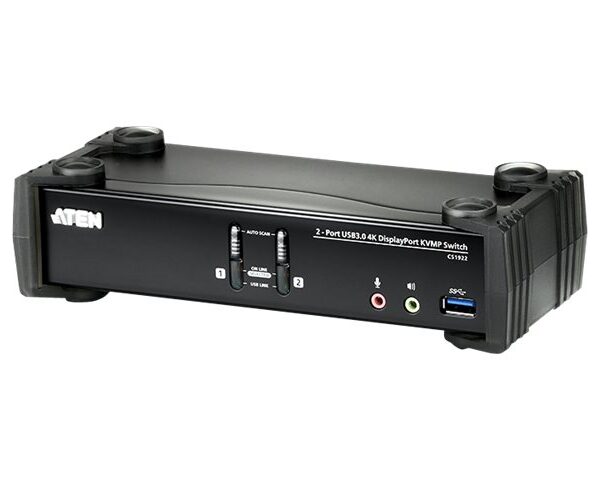 Aten CS1922 2-Port USB 3.0 4K DisplayPort KVMP Switch | Aten | 2-Port USB 3.0 4K DisplayPort KVMP™ Switch (Cables included) | CS1922